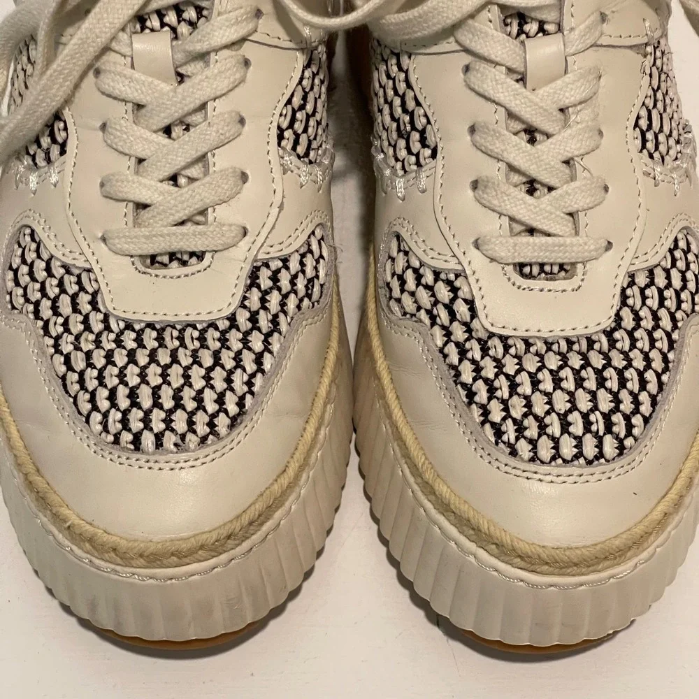 Dolce Vita Women's Platform Sneakers Espadrille Trimmed‎ Lace-Up Shoes Size 8